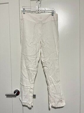 Eileen Fisher Size 6 Cream White Linen Pants